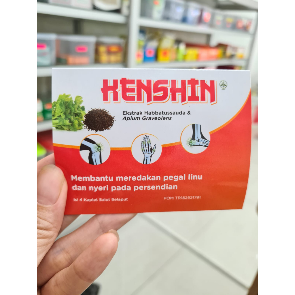 KENSHIN ISI 4 KAPLET OBAT SENDI PEGAL LINU / OBAT PERSENDIAN / NYERI LUTUT / NYERI TELAPAK TANGAN / 