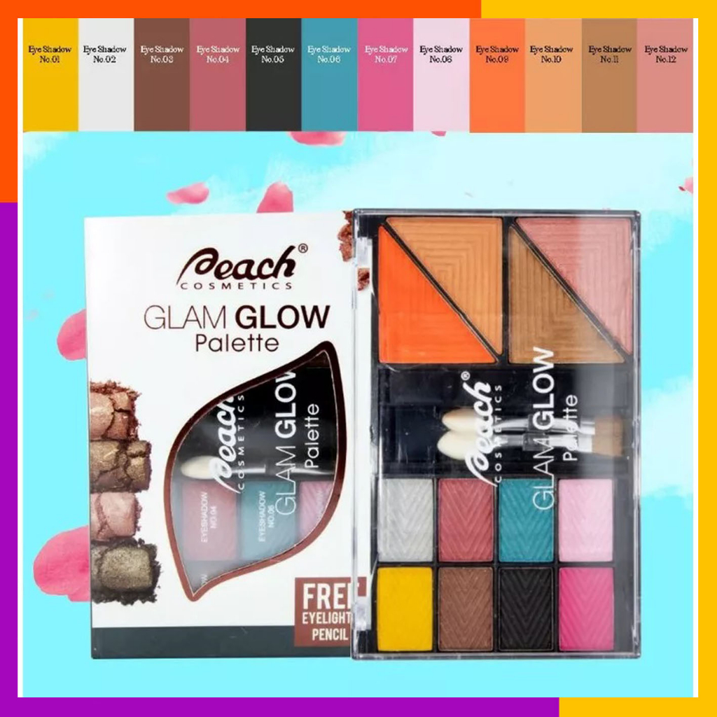 PEACH GLAM GLOW PALETTE / EYESHADOW PALETTE BPOM