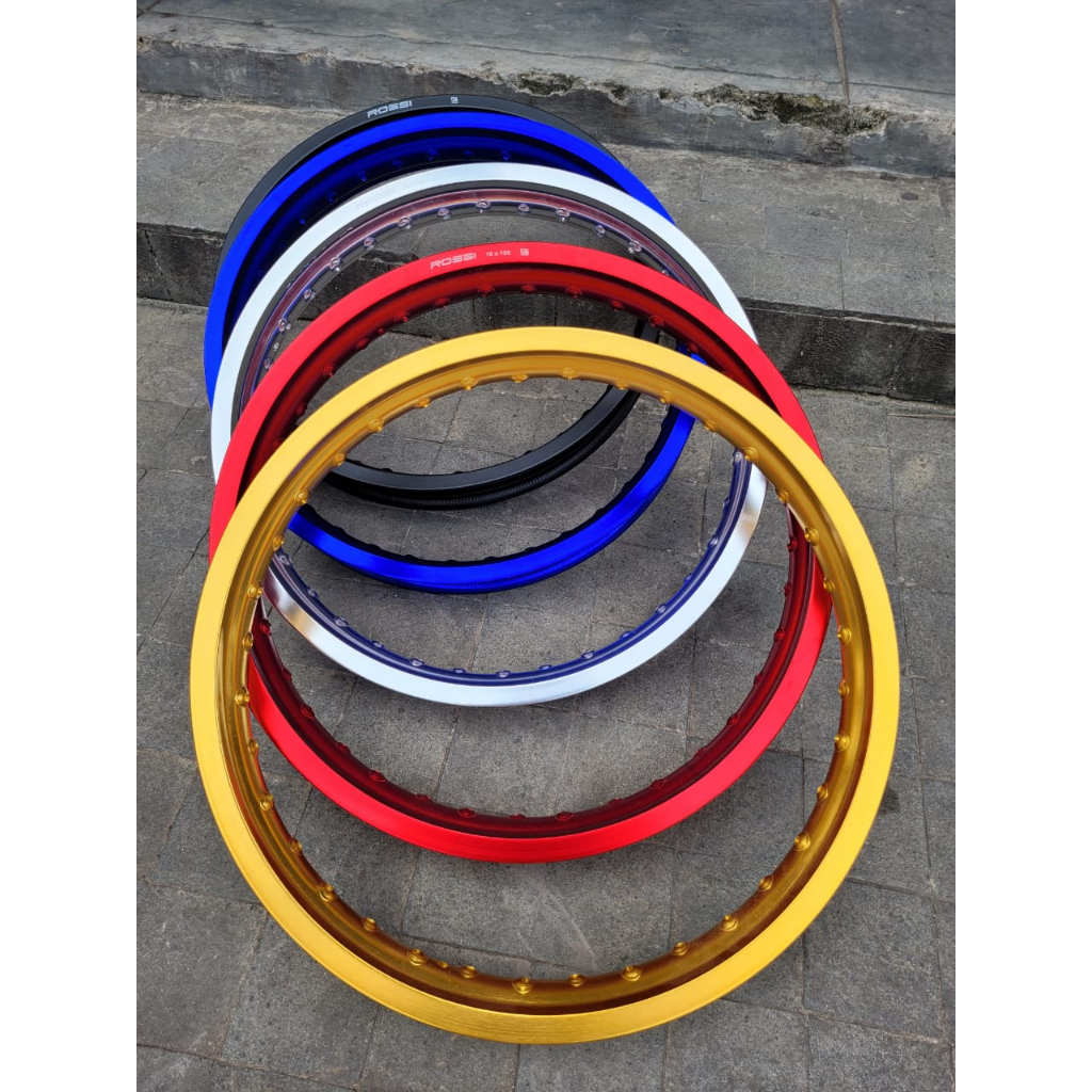 Velg Rossi 140 160 185 215 250 300 Ring 18 Hitam Gold Merah