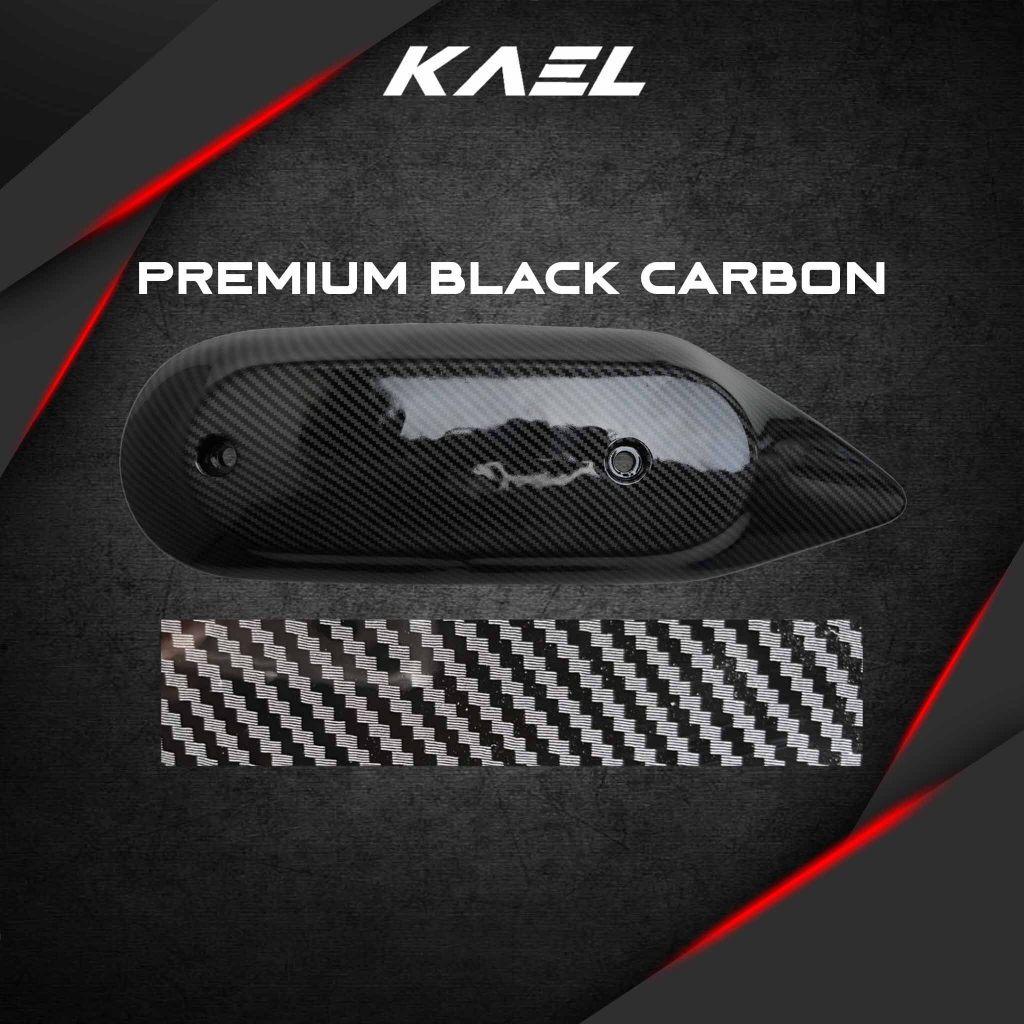 Cover Knalpot Hitam Carbon Polos Fazzio Pelindung Tutup Penutup Tameng Kenalpot Muffler Exhaust Fazio Fasio Fassio Black Light Karbon