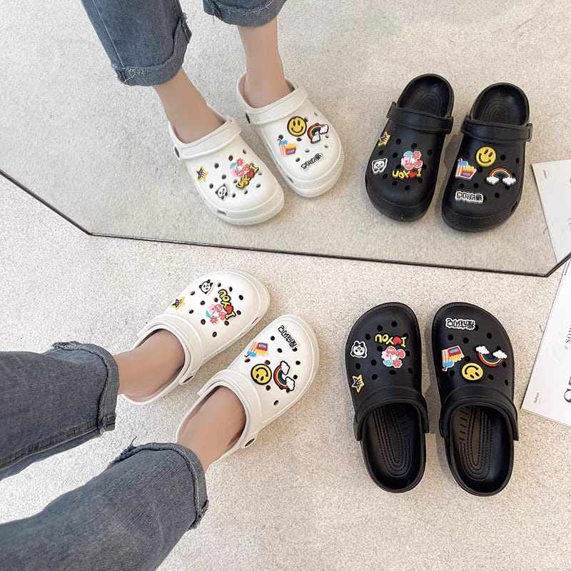 SHOEGALLERY TG0617 Sandal Kodok Wanita Import Karet Rubber Motif Panda Sandal Kodok Wanita Jelly