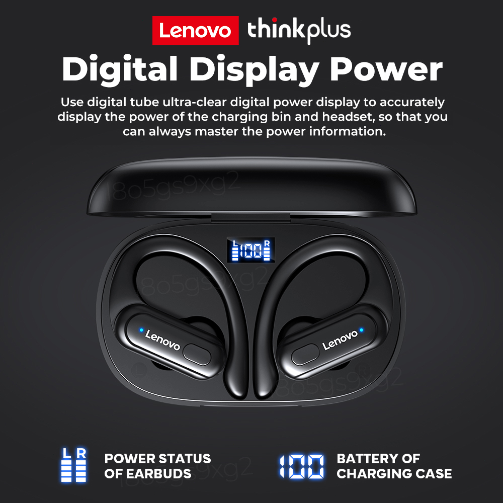 Thinkplus Lenovo XT60 TWS Wireless Headset Bluetooth 5.3 Waterproof Sports Earphone Noise Reduction with Mic Earbuds