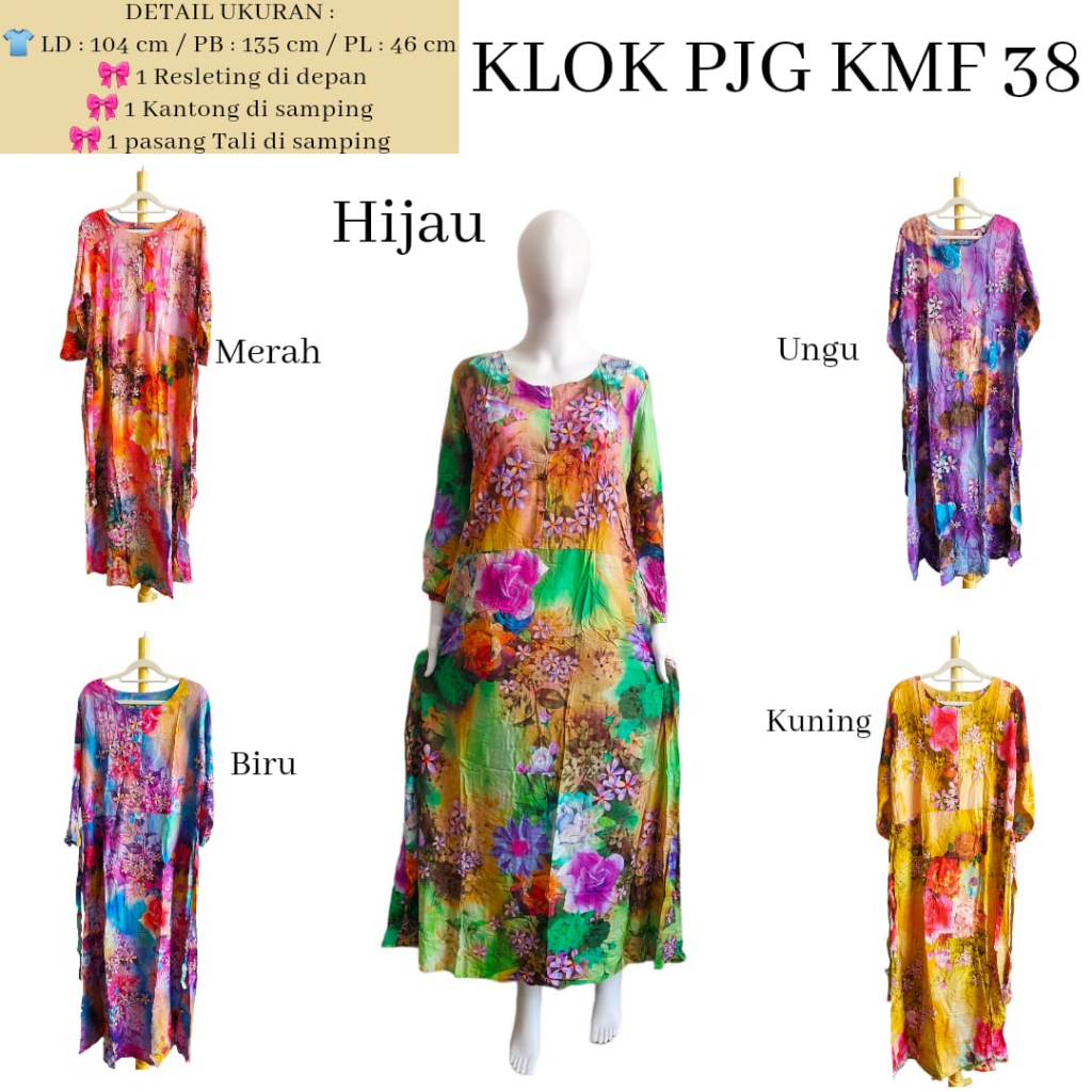 AS Dress Klok Panjang Batik Kudamas Busui LD 100 - 104cm