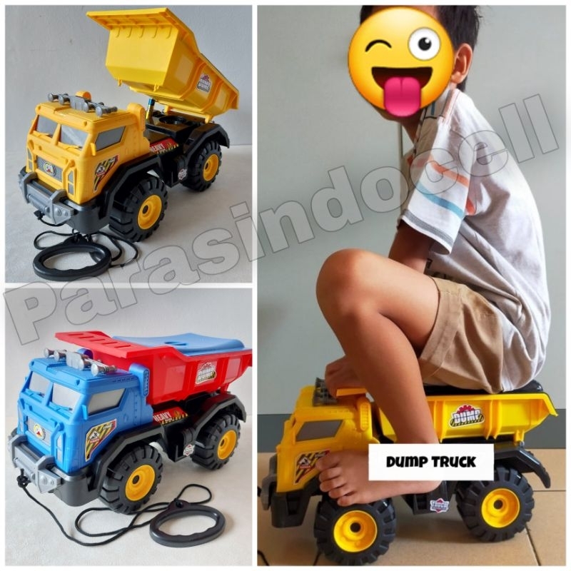 Mainan Truk Box Sampah / Truk Derek Truk / Truk Crane / Dump Truck Jumbo Bisa Ditarik