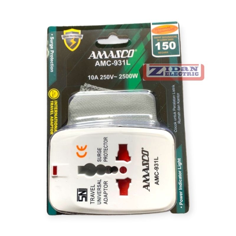 Amasco Universal Travel Adaptor / Colokan Listrik Stop Kontak Universal Internasional