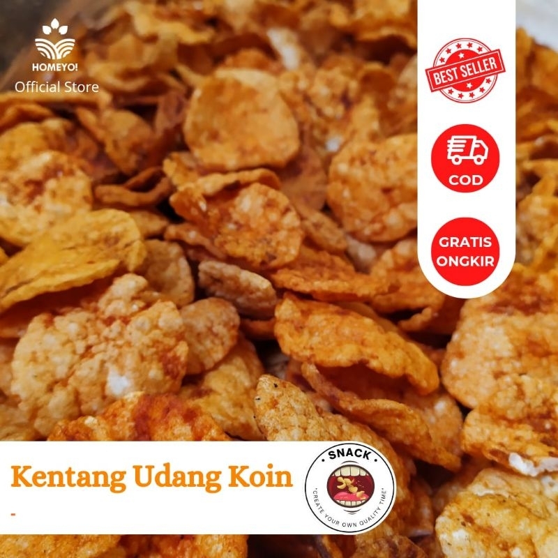 

50 GR - KENTANG UDANG KOIN / ANEKA CAMILAN MAKANAN RINGAN / SNACK KILOAN BAL PARCEL RAMADHAN LEBARAN BEST SELLER MURAH KERUPUK KERIPIK