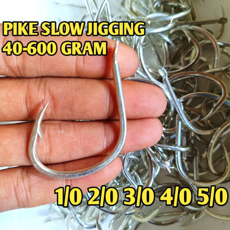 Kail JIGGING SLOW JIGING HOK FLAT 1/0 2/0 3/0 4/0 5/0 40-600GRAM PIKE SERIES Katyusha hok kail pancing laut jigging