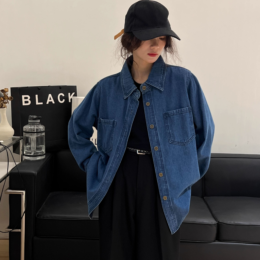 biru new import korean style oversize jacket