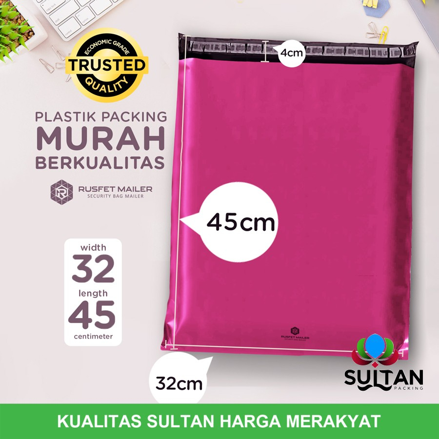 

Plastik Polymailer Pack LOW COST 32x45cm Amplop Polimailer PINK Rusfet