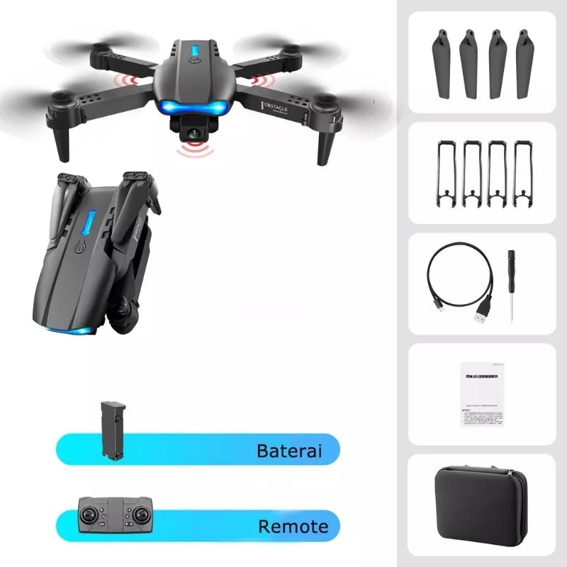 Remote Drone E99 Camera Batre Cash 1800Mah Optical Flow /Mainan Pesawat Drone Camera /Mainan Keluarga