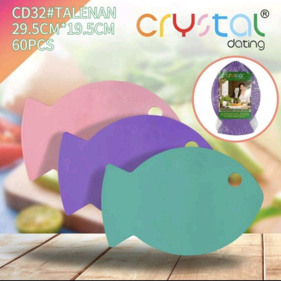 Talenan Bentuk Ikan / Cutting Board Crystal Plastik Tebal Warna