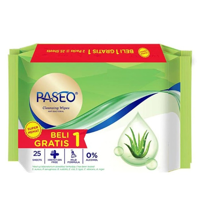 tissue basah paseo anti backterial 25sheet BUY 1 GET 1