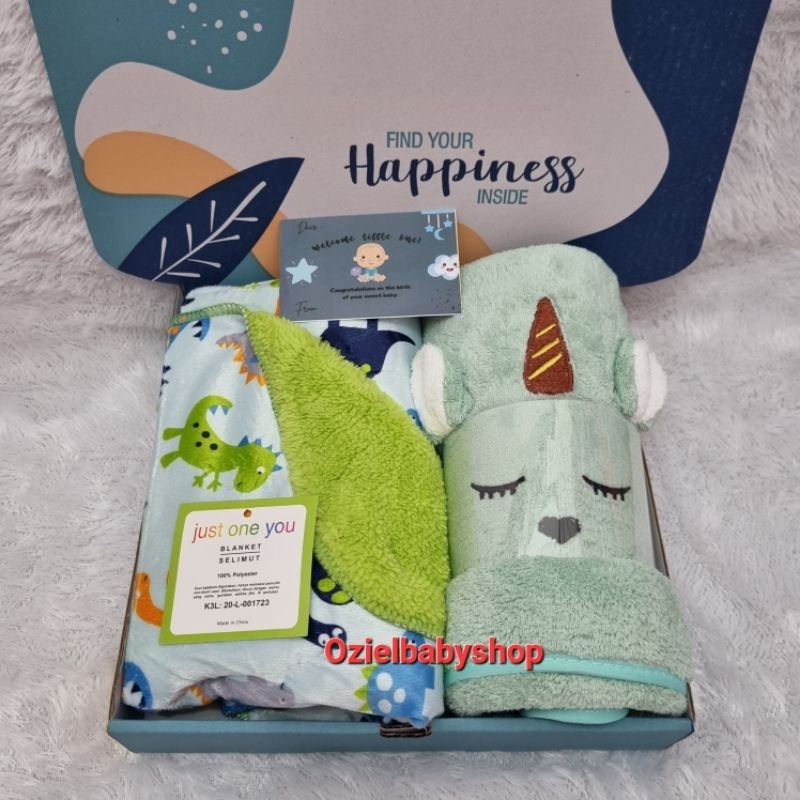 PROMO !!! HAMPERS BAYI / kado bayi / kado ultah 2 in 1 selimut dan handuk karakter