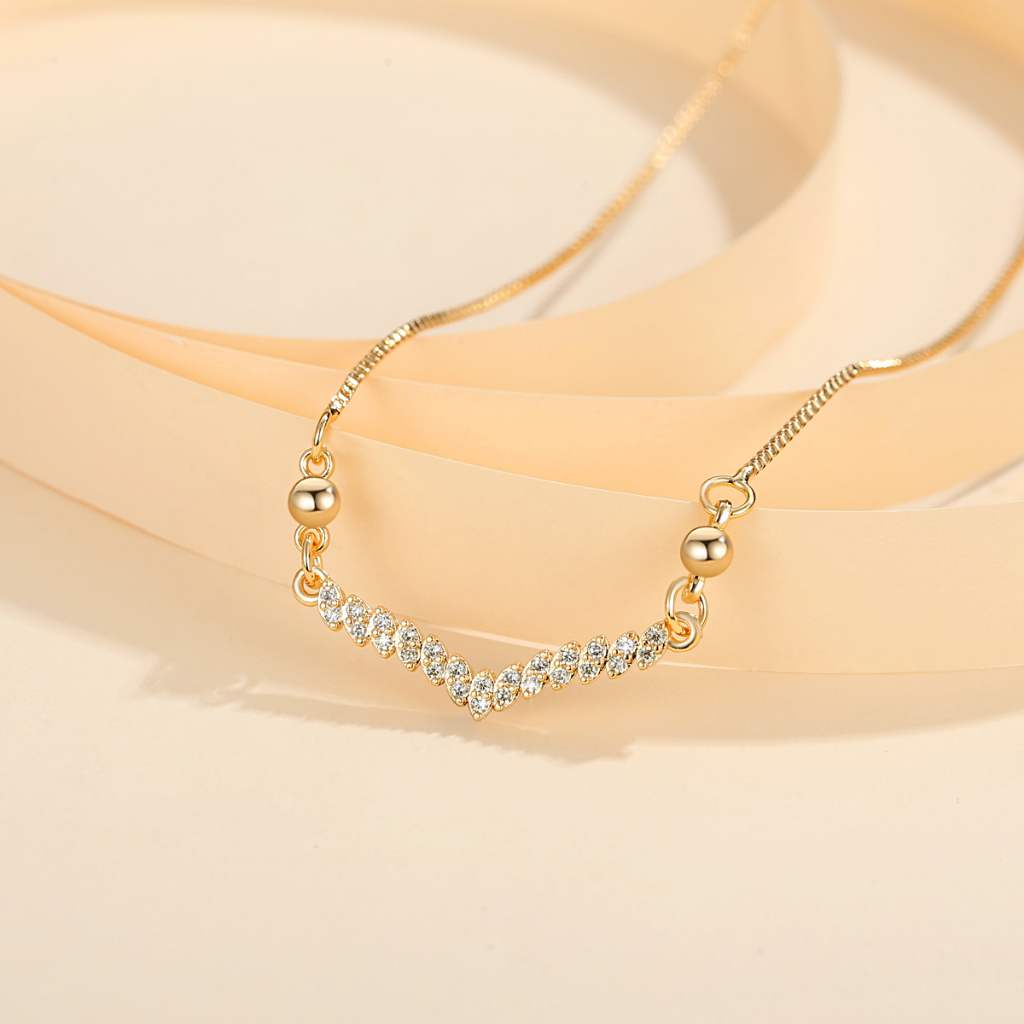 Y077 [COD✔] Kalung Titanium Wanita Anti Karat Kalung Wanita Liontin Full Diamond Kalung