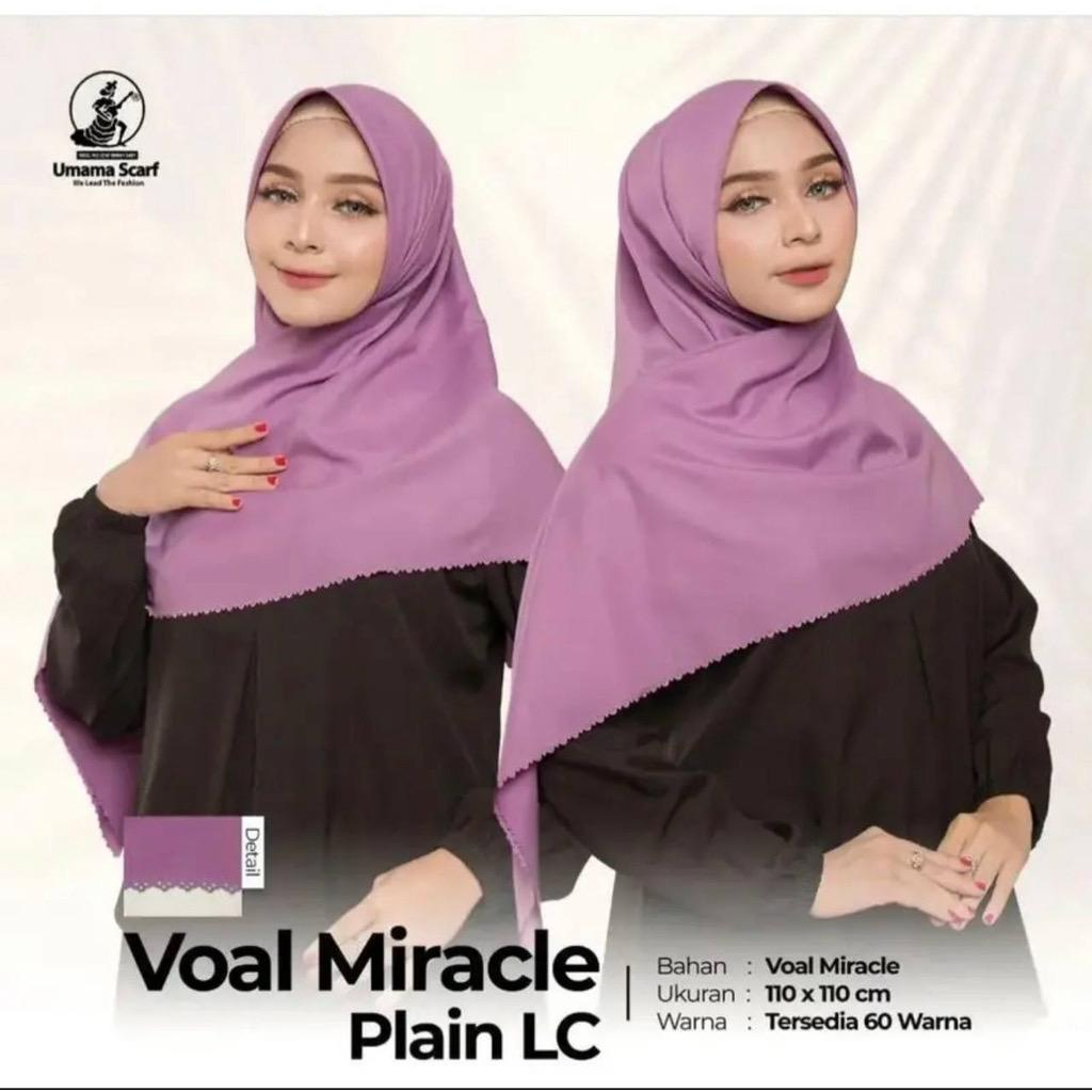 HIJAB-VOAL MIRACLE LC UMAMA SEGIEMPAT POLOS [ 110*110 ]