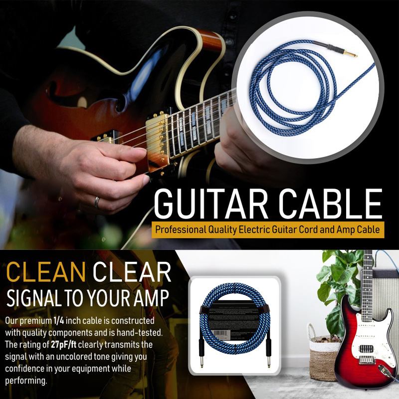 Kabel Gitar Jack 3 Meter 6 Meter Vintage Voltage Gitar Dan Guitar Listrik Kable Bass Gitar Cable