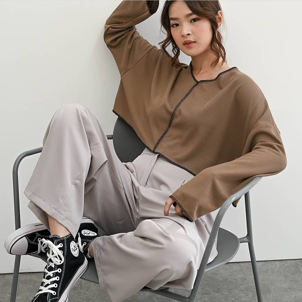 GSC - Tifany Blouse Rib | Blouse Knit Wanita Bahan Rib