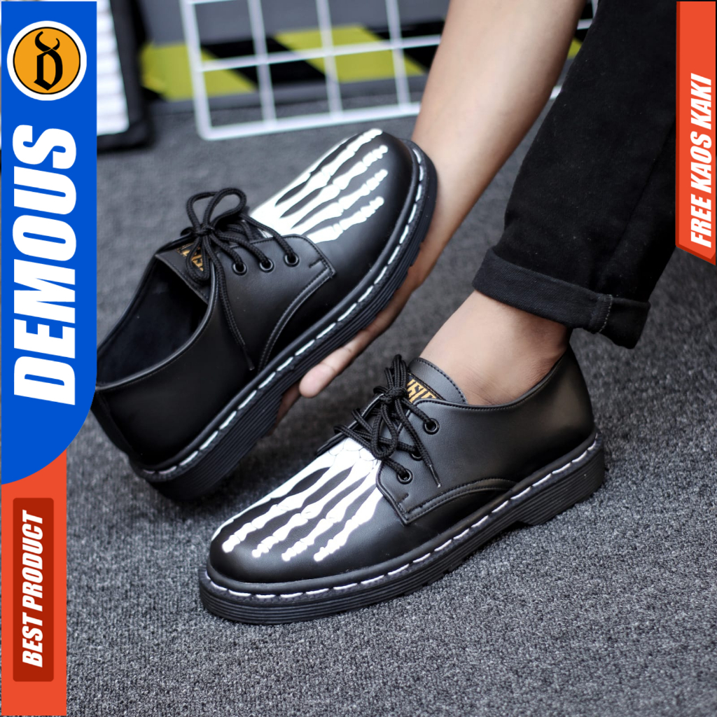 Sepatu Formal Pantofel Low Boots Docmart Hitam Pria