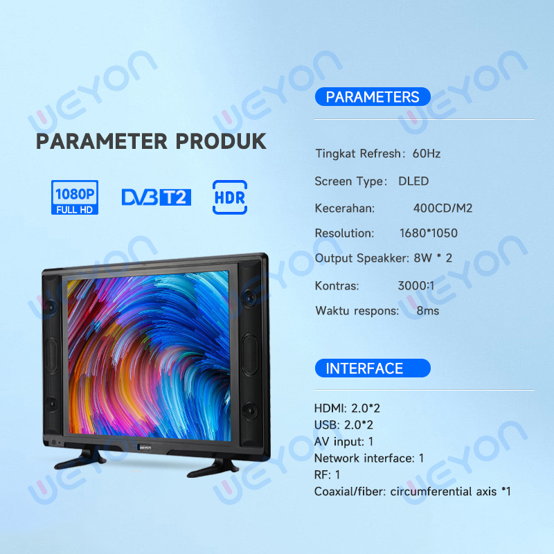 Weyon Sakura TV LED 24 inch HD Ready TV Digital Televisi Murah Monitor LED (TCLG-S24MWIDE)