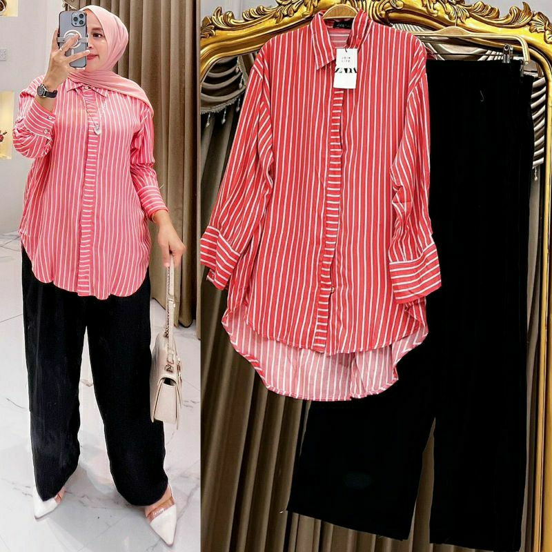 Fresia Set, SETELAN WANITA JUMBO CANTIK MODIS FIT XXL LD 120 BAHAN TOP RAYON PREMIUM PANTS POLO LINEN KANCING AKTIF TERMURAH OOTD KEKINIAN TERLARIS