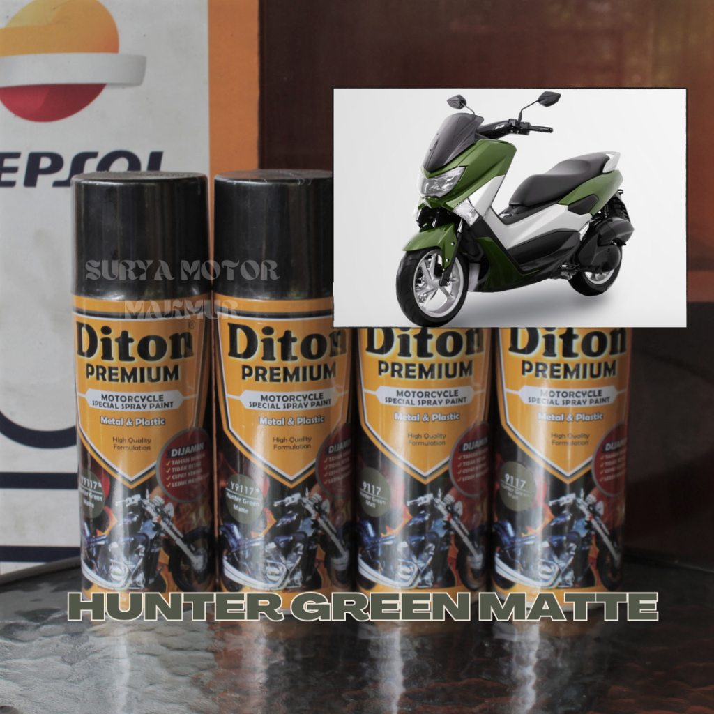 Pilok / Pilox Diton Premium Y9117* : Hunter Green Matt Hijau Doff Cat Semprot
