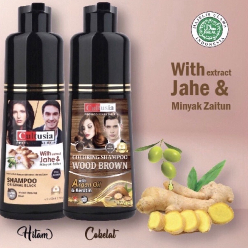 Cultusia Shampoo Original With Jahe &amp; Minyak Zaitun Black 160ml // Coklat