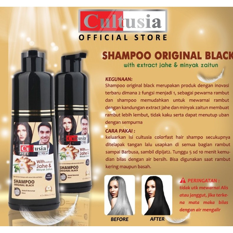 Cultusia Shampoo Original With Jahe &amp; Minyak Zaitun Black 160ml // Coklat