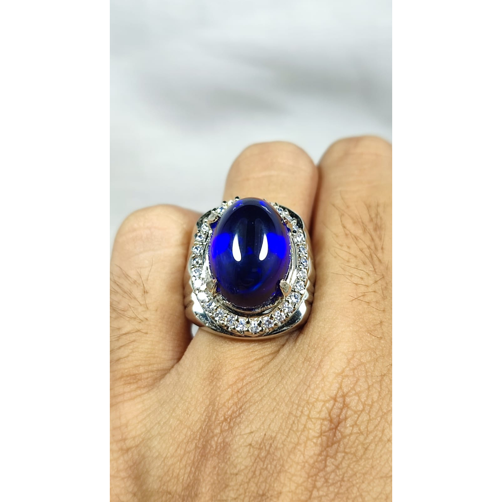 BATU ROYAL KING BLUE SAFIR CATAM TOP QUALITY SIAP PAKAI