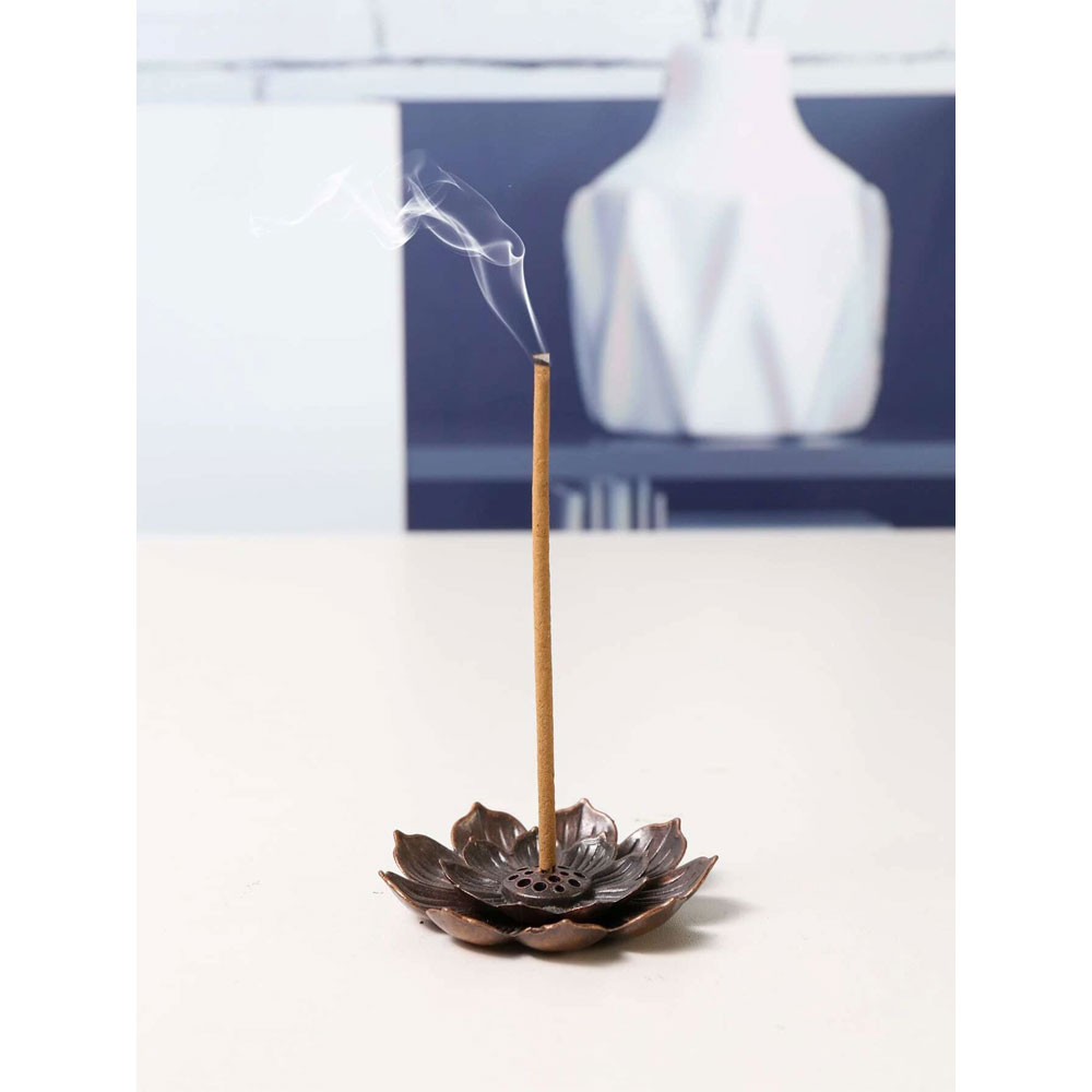 Tempat Dupa Incense Stick Holder Desain Lotus - YN002 - Bronze