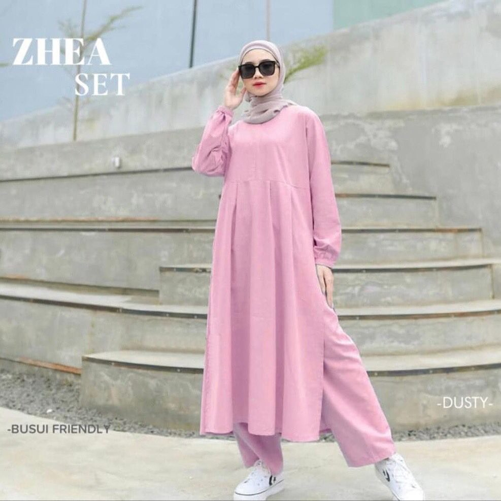 Big Sale Mamanda Saleha Maryam Zhea Set / Stelan Wanita Atasan + Celana Terbaru Pakaian Wanita Muslim Size Fit M XL 9 Series Warna Terbaru