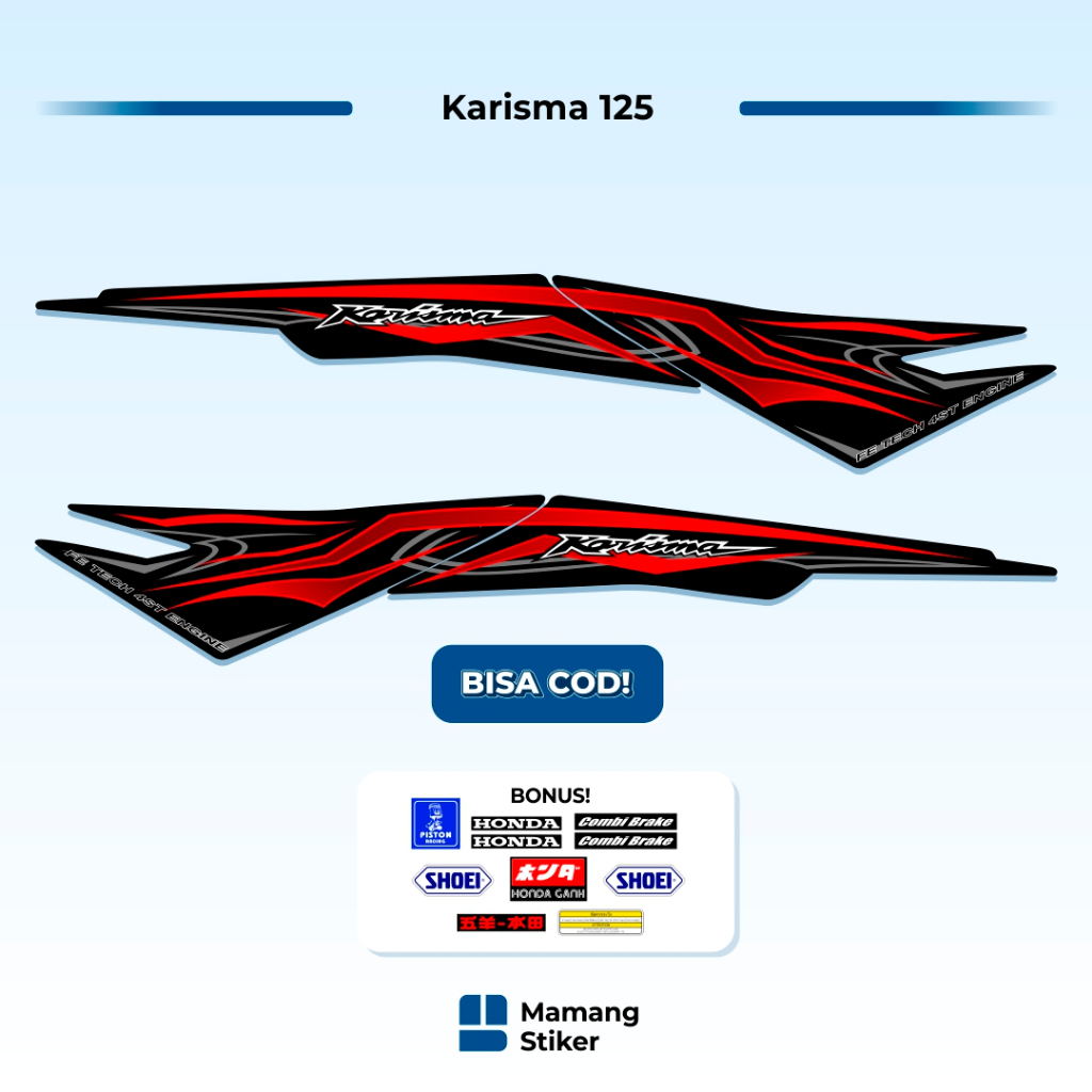 Striping Honda Karisma 125 D Variasi (13) Wave S Thailand i Karisma X Tahun 2002 2003 2004 2005 2006