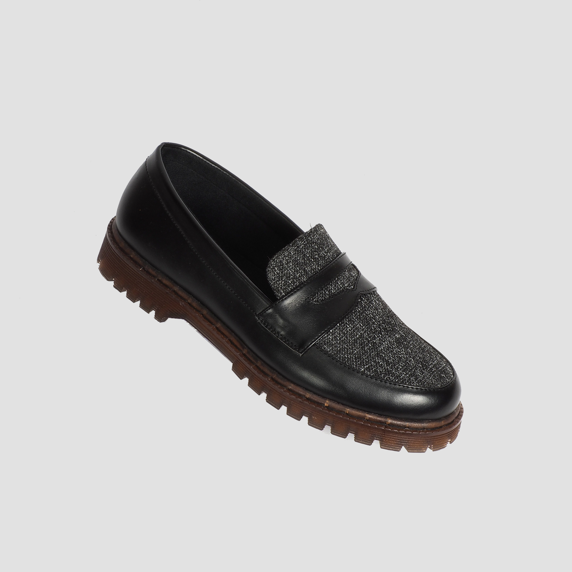 Sepatu Unisex Slip On Loafers Formal | BT SETORA GREY BLACK