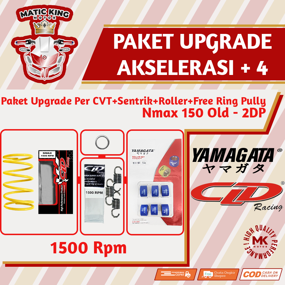 Paket Upgrade Per CVT + Sentrik + Roller Yamaha Mio Nmax Aerox Soul GT Fazzio Lexi X Ride Fino Freego CLD YAMAGATA 1000/1500 RPM