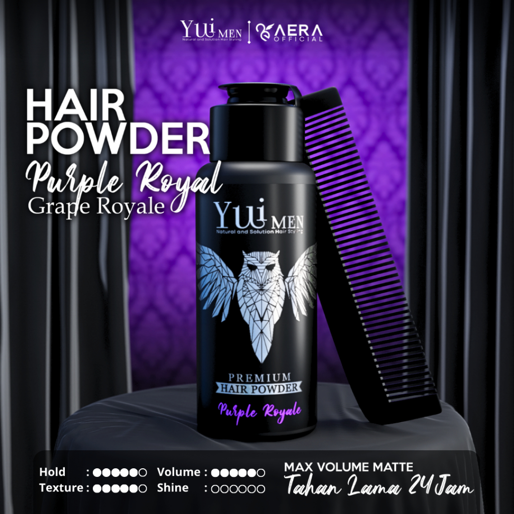 YUIMEN HAIR POWDER PREMIUM - AROMA GRAPE - GRATIS SISIR  [ Natural and Solution Hair Styling ]