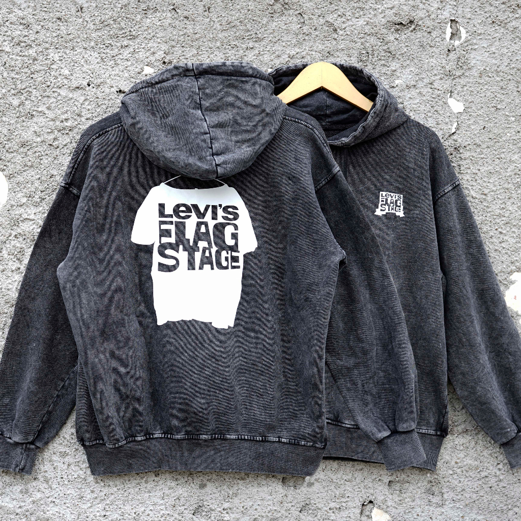 Sweater Levi's Pria Hoodie Sandwash Bolak-Balik