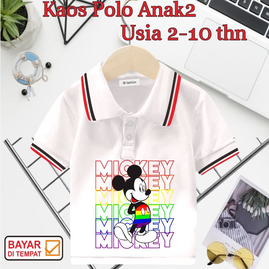 ((IB))KAOS ANAK2 KERAH POLO/M1CKEY DIGIITAL SABLON