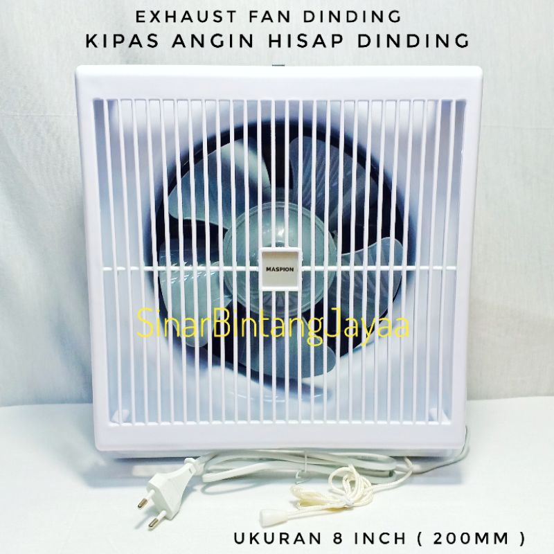 MASPION EXHAUST FAN DINDING MV-200NEX 8 INCH / KIPAS HISAP DINDING 8 INCH MASPION