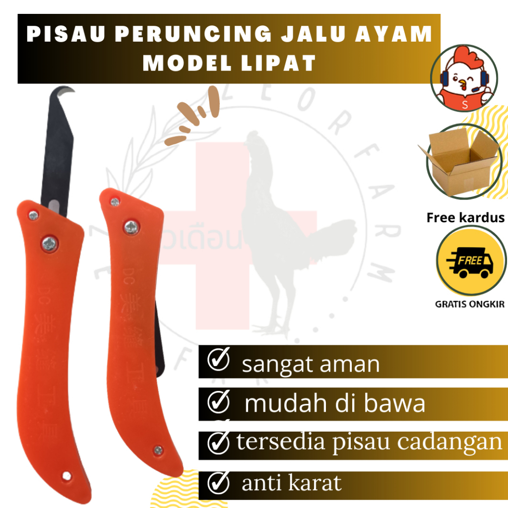 PISAU RAUT JALU AYAM PREMIUM BESAR TEBAL AMAN KUAT TAJAM ZEORFARM