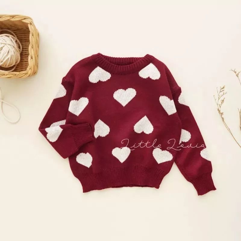 Sweater love anak rajut