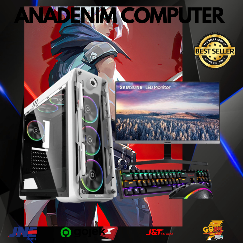 FULL SET PC GAMING Intel Core i5 10400F I RTX 3060 12GB I LED  Gaming-Editing- MONITOR 24 inch