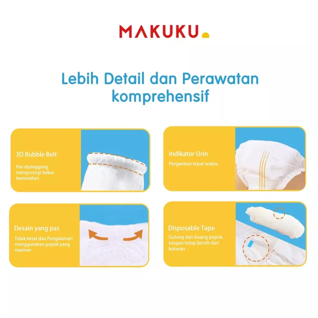 MAKUKU SAP DIAPERS BALANCE CARE NB 48 S 46 TAPE M 36 L 36 XL 34 XXL 32 PANTS