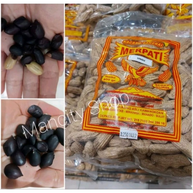 Promo Merpati Kacang UNGU / Hitam Sangrai Besar 800 gram Kacang Kulit Asli Kawangkoan Manado, oleh o