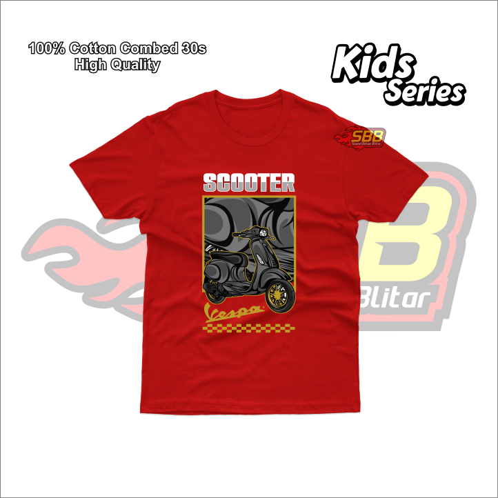 Baju Kaos Anak Motor Scooter Katun Distro