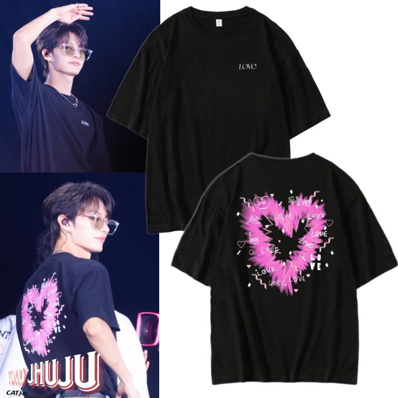 Kaos Jun Svt Fan Meeting Love Pink Print Belakang