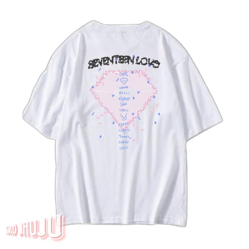 Kaos Wonwoo 7teen fanmeeting Carat Diamond Logo n Diamond Pink Belakang