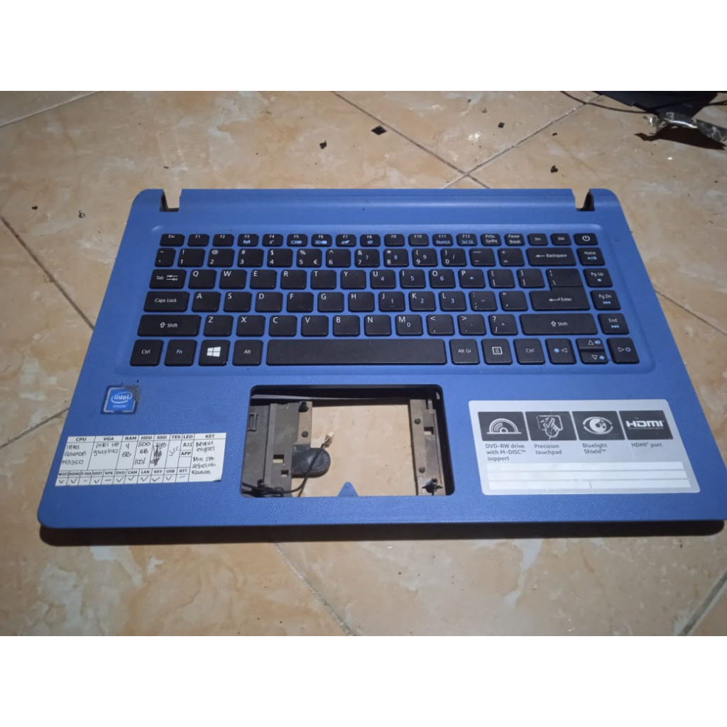 Casing Kesing Bawah Buttom + Keyboard Acer ES1 432