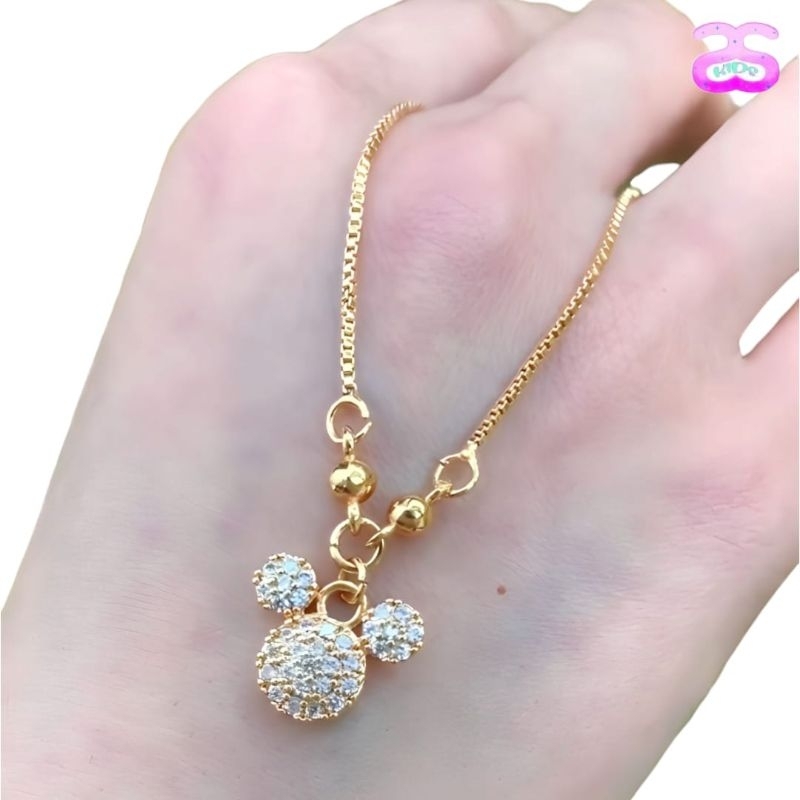 Kalung Anak Titanium Swarovski Mickey