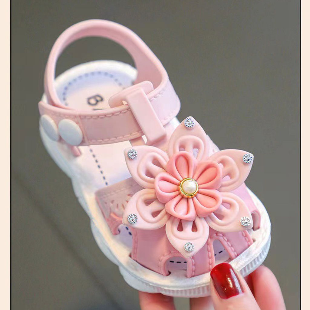 PROMO 12.12 PUNCAK Okaybaby B291 Sandal Flower Anak Perempuan Lucu Lembut Import Kekinian Sendal Casual