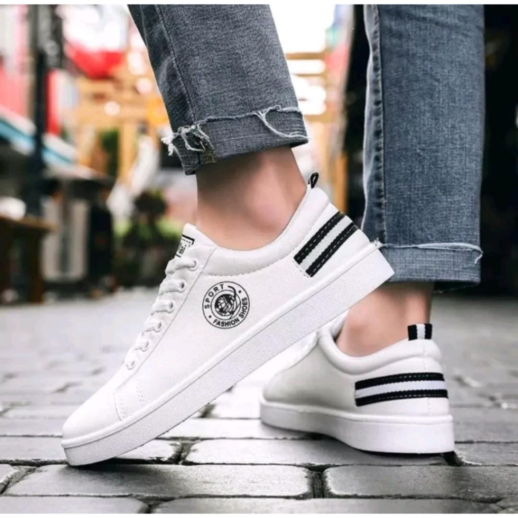 ARMY - Sepatu Sneakers Casual Sport Pria dan Wanita sepatu Hitam&amp;Putih Kumai 37-43