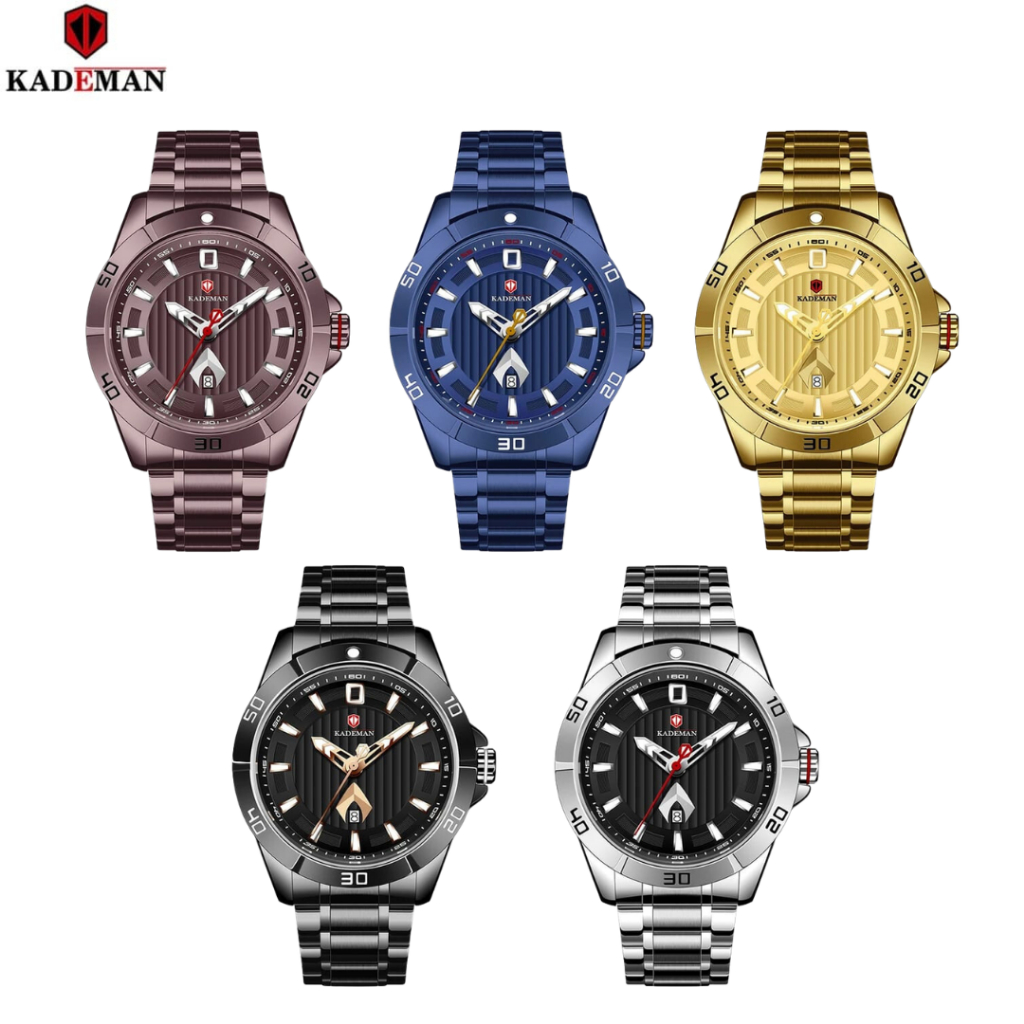 [COD] Jam Tangan Analog Pria Kademan Original Water Resistant Rantai Stainless Steel